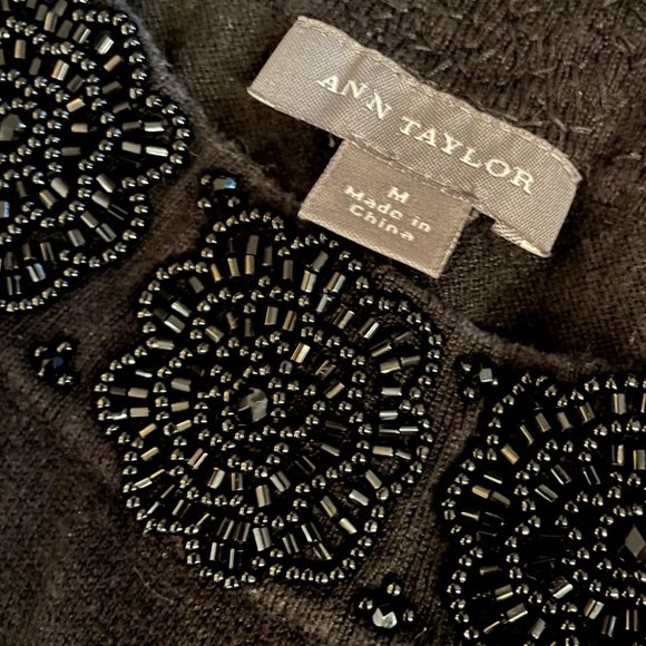 Ann Taylor Black Beaded Detail Sleeveless Top - Picture 5 of 5